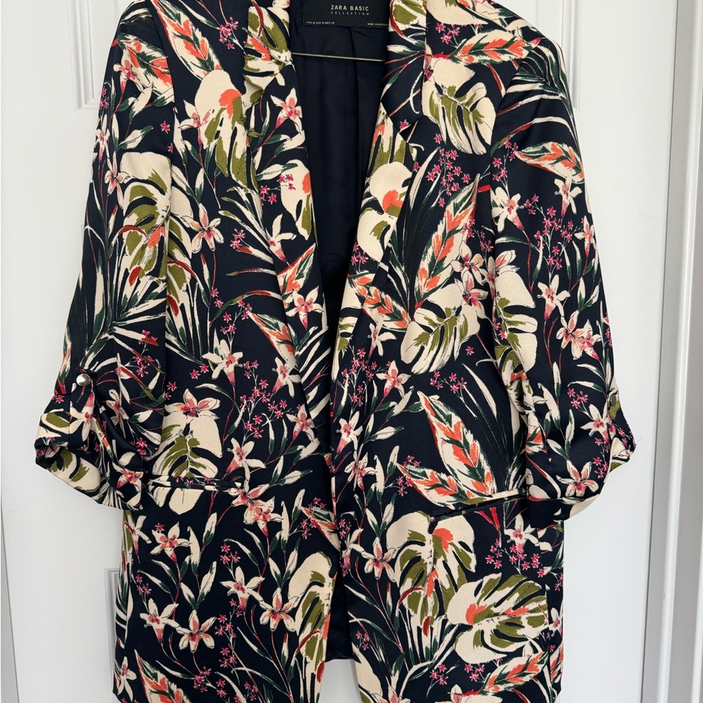Zara Multicolor Floral Blazer